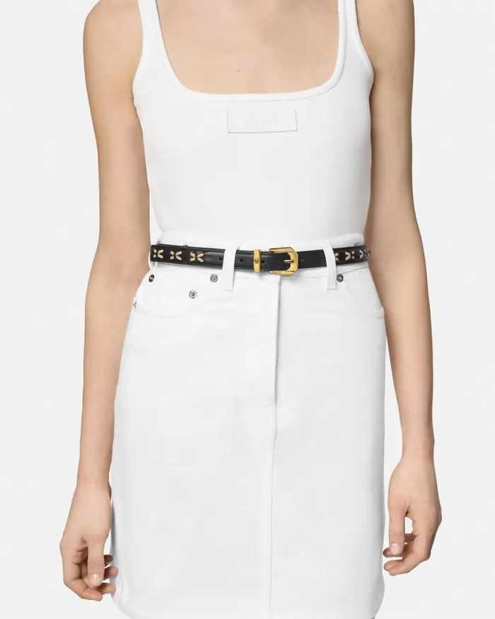 Versace Belts Women Medusa Heritage Leather Belt 2 Cm Blackgold
