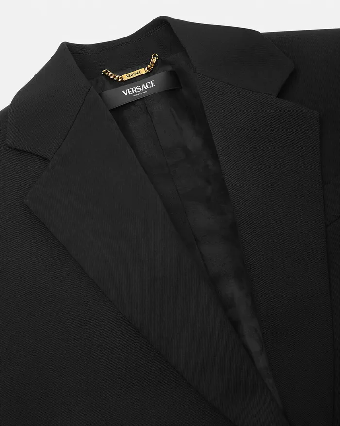 Versace Blazer and Jackets Women SingleBreasted Oversized Blazer Black