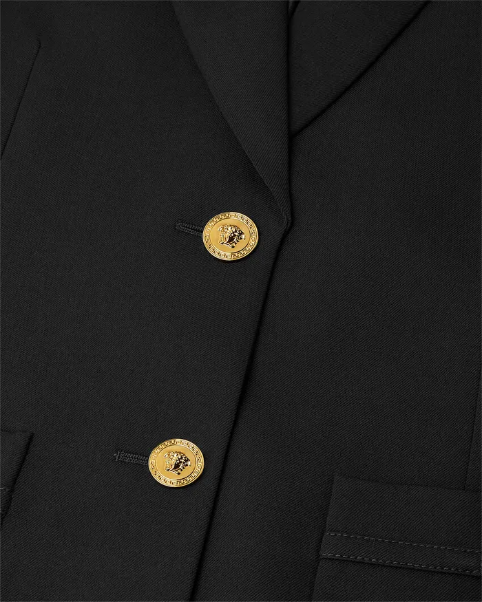 Versace Blazer and Jackets Women SingleBreasted Oversized Blazer Black