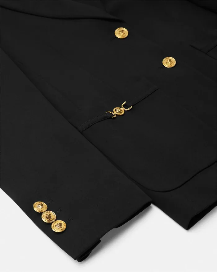 Versace Blazer and Jackets Women SingleBreasted Oversized Blazer Black