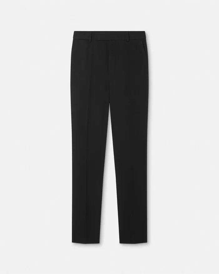 Versace Blazers and Suits Men Light Wool Formal Trousers Black