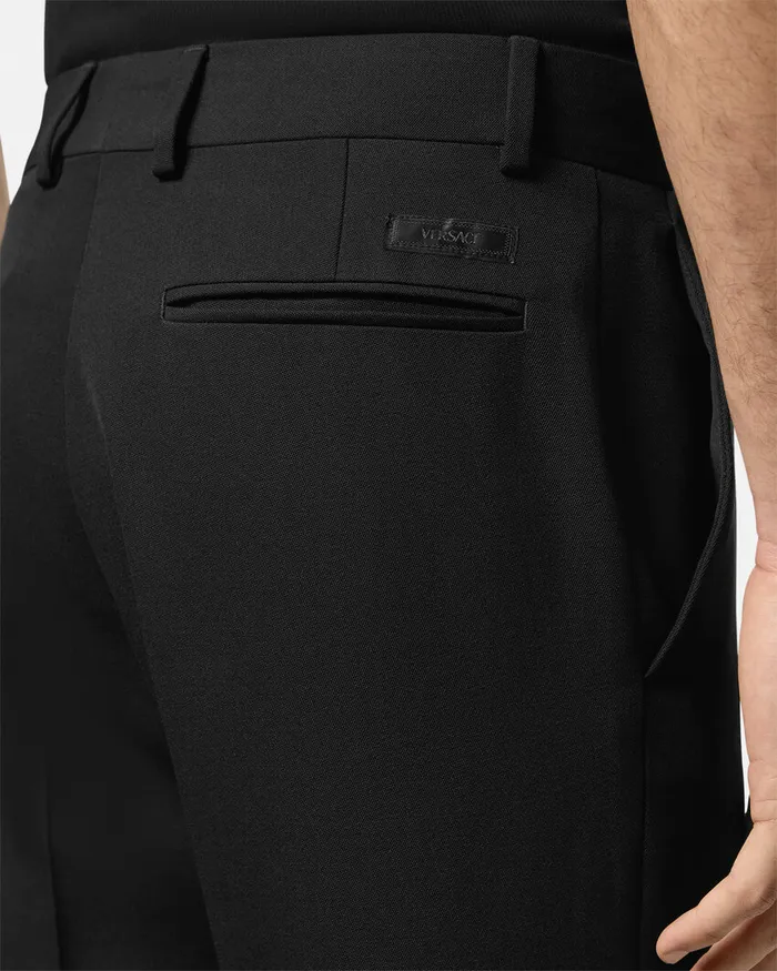 Versace Blazers and Suits Men Light Wool Formal Trousers Black