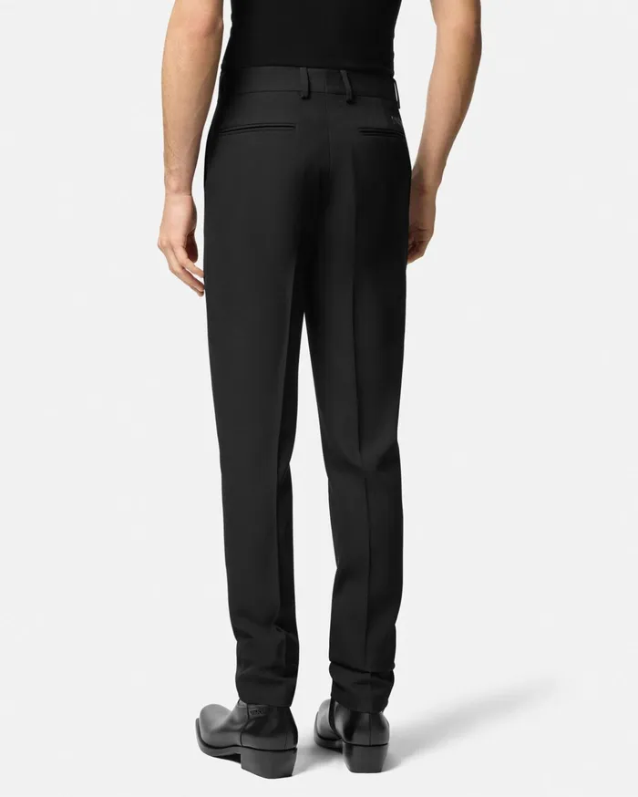 Versace Blazers and Suits Men Light Wool Formal Trousers Black