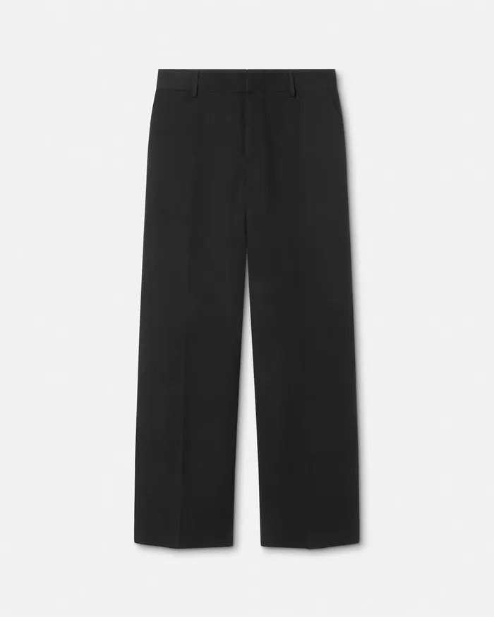 Versace Blazers and Suits Men Wool Twill Formal Pants Black