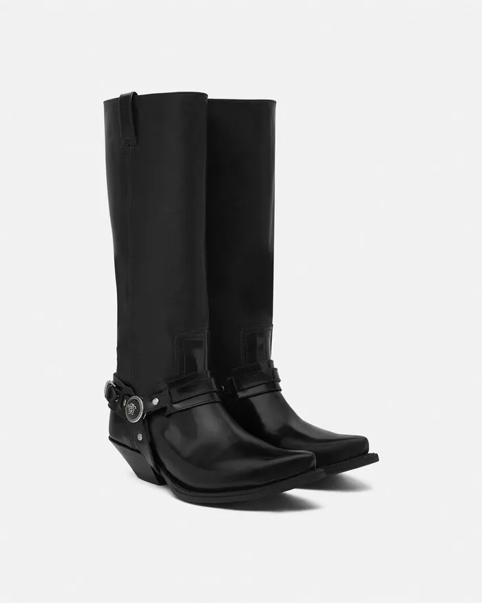 Versace Boots Women Texano KneeHigh Boots 40 Mm Black