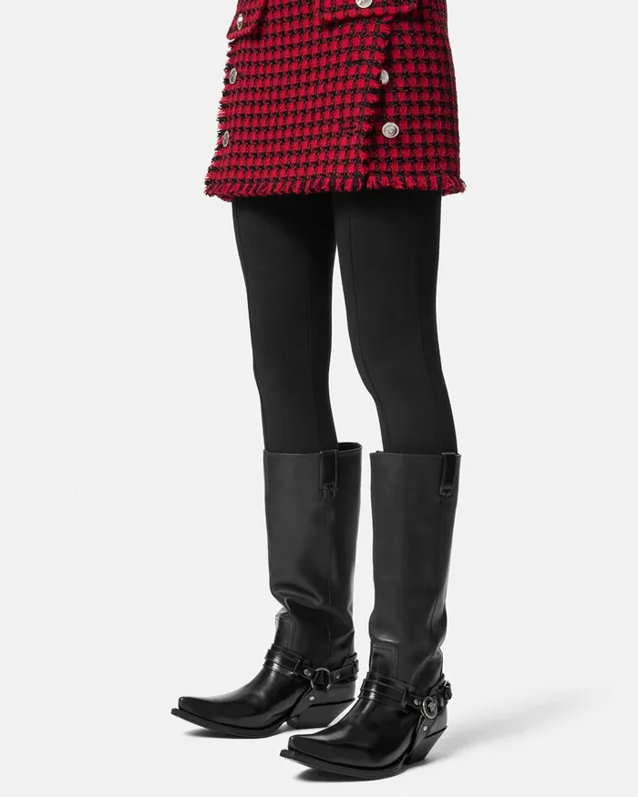 Versace Boots Women Texano KneeHigh Boots 40 Mm Black