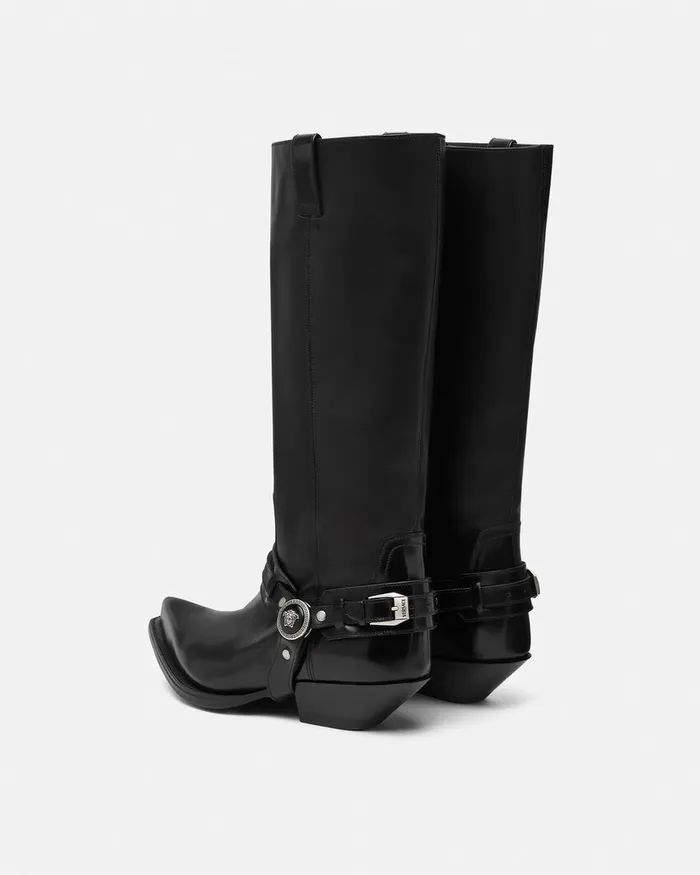 Versace Boots Women Texano KneeHigh Boots 40 Mm Black