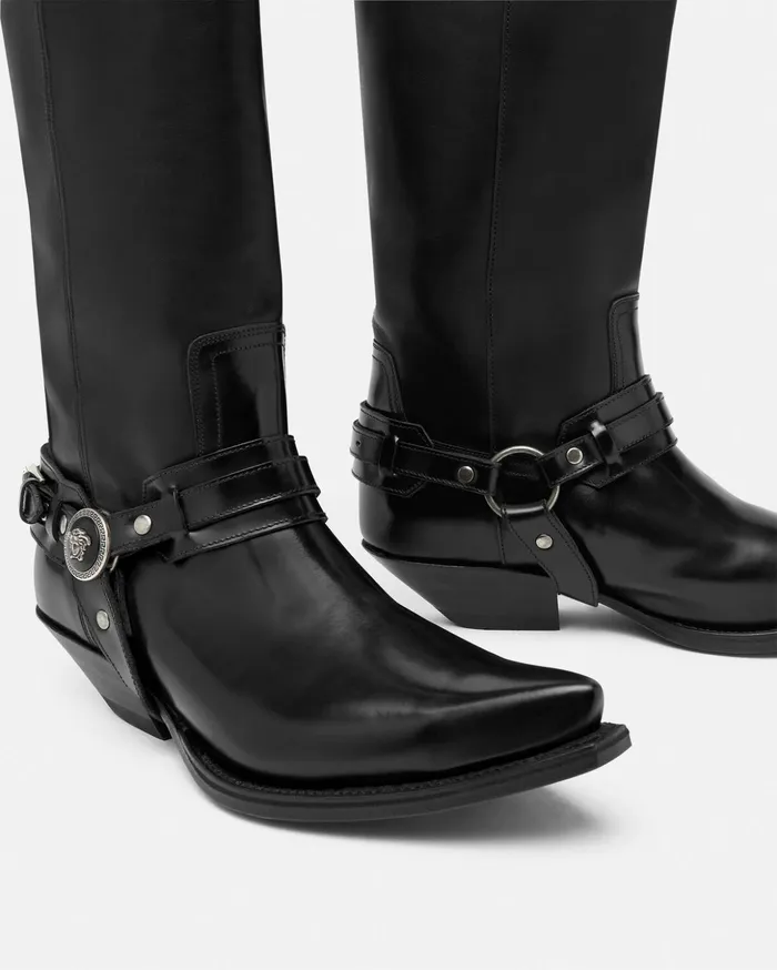 Versace Boots Women Texano KneeHigh Boots 40 Mm Black