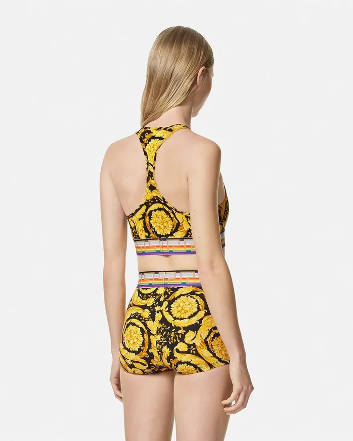 Versace Bras and Briefs Women Pride Barocco Scoop Bralette Blackprint