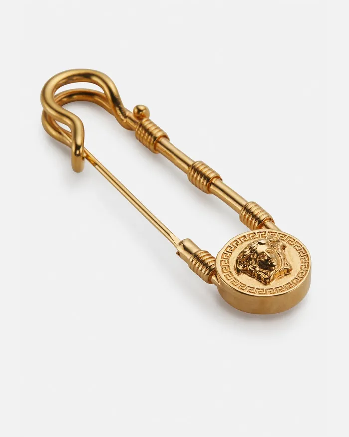 Versace Brooches Women Safety Pin Brooch Gold