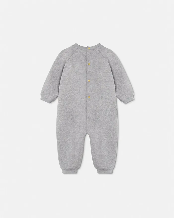 Versace Clothing Kids Embroidered Medusa Baby Sleepsuit Gray