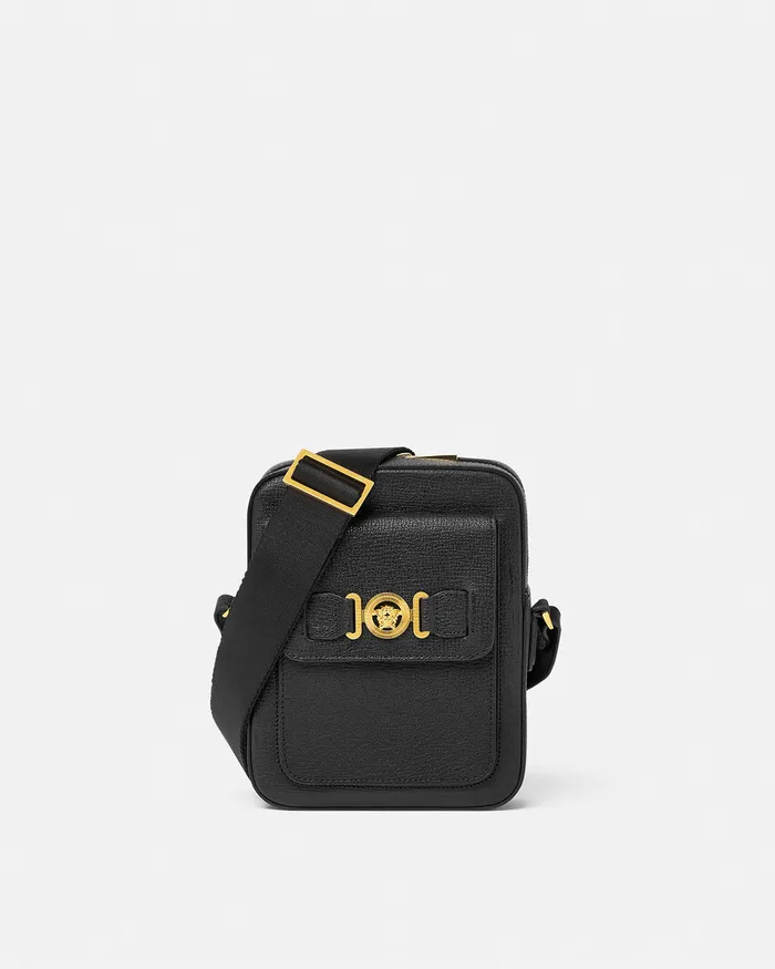 Versace Crossbody and Messengers Men Medusa Biggie Crossbody Bag Blackgold