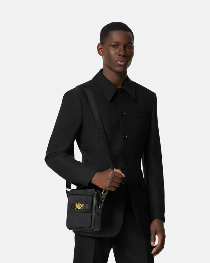 Versace Crossbody and Messengers Men Medusa Biggie Crossbody Bag Blackgold