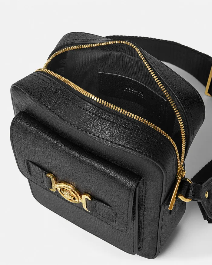 Versace Crossbody and Messengers Men Medusa Biggie Crossbody Bag Blackgold