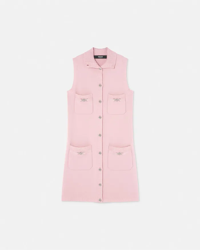 Versace Dresses Women CashmereBlend Shift Knit Mini Dress Light Pink