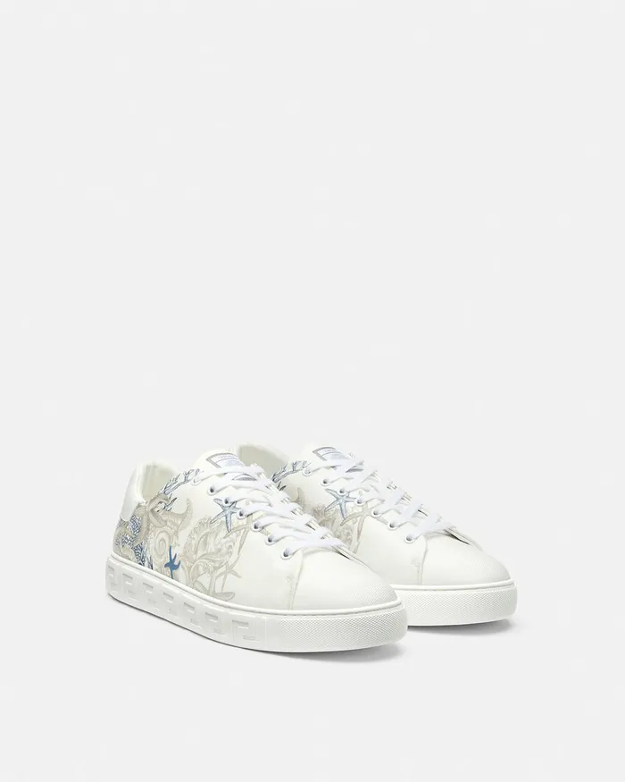 Versace Greca Men Barocco Sea Greca Sneakers White
