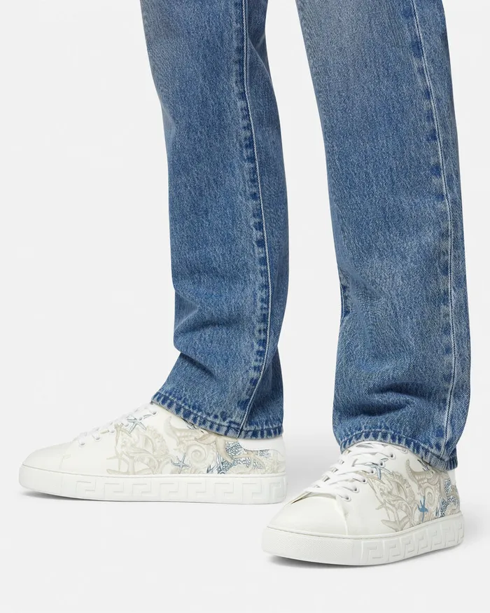 Versace Greca Men Barocco Sea Greca Sneakers White