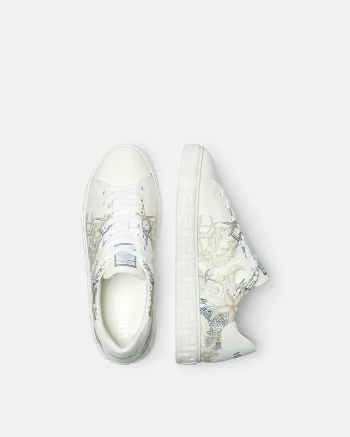 Versace Greca Men Barocco Sea Greca Sneakers White