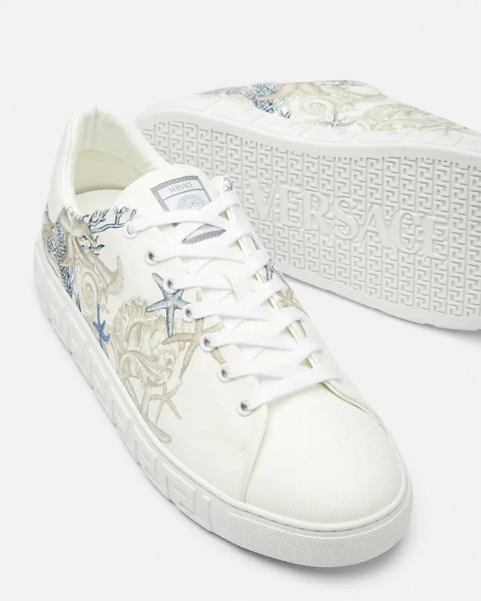 Versace Greca Men Barocco Sea Greca Sneakers White