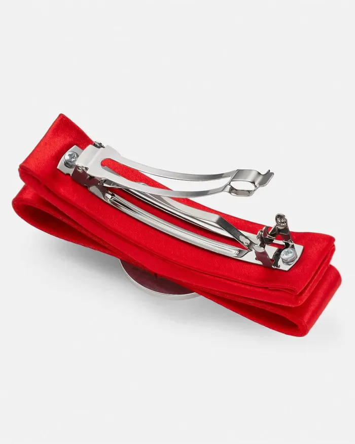Versace Hair Accessories Women Right Gianni Ribbon Hair Clip Red