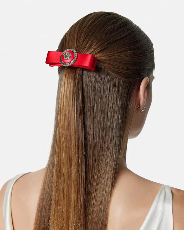 Versace Hair Accessories Women Right Gianni Ribbon Hair Clip Red