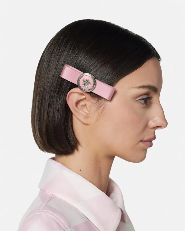 Versace Hair Accessories Women Right Gianni Ribbon Hair Pin Pink