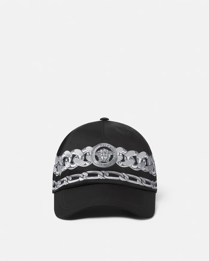 Versace Hats and Caps Men Medusa Chains Baseball Cap Print