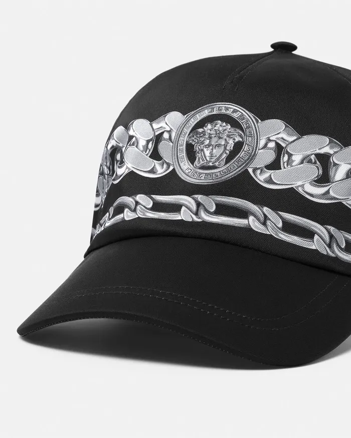 Versace Hats and Caps Men Medusa Chains Baseball Cap Print