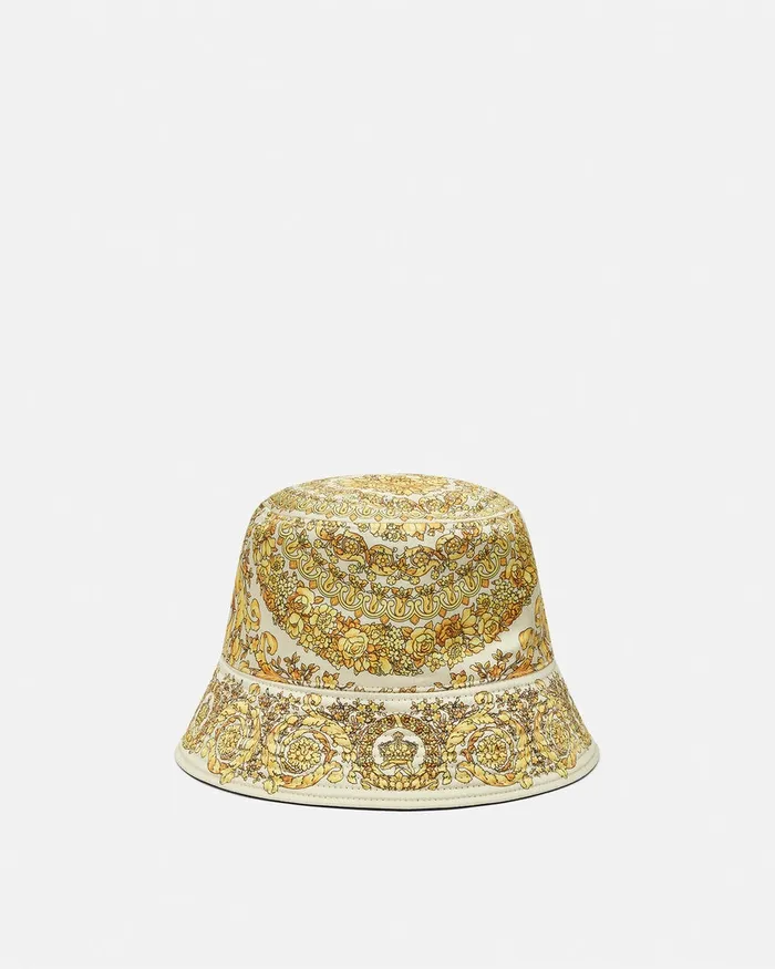 Versace Hats and Caps WomenMen Barocco Reversible Bucket Hat Yellowprint