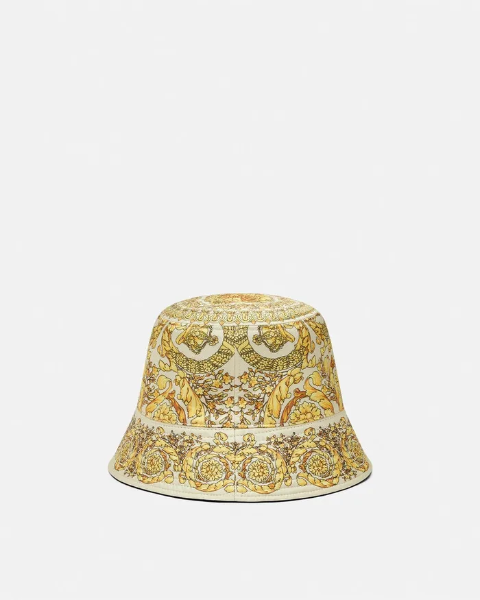 Versace Hats and Caps WomenMen Barocco Reversible Bucket Hat Yellowprint
