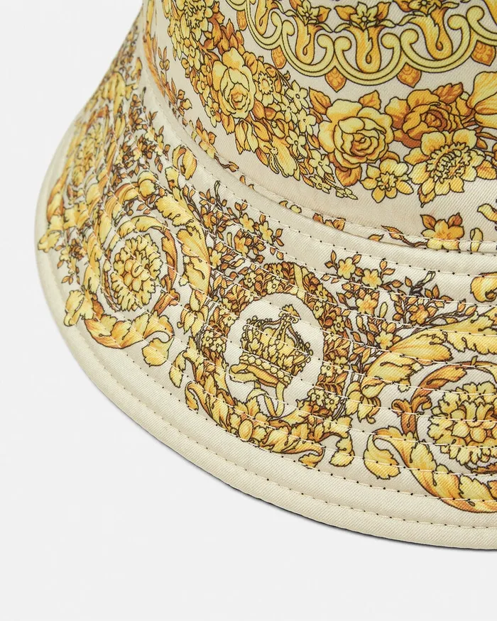 Versace Hats and Caps WomenMen Barocco Reversible Bucket Hat Yellowprint