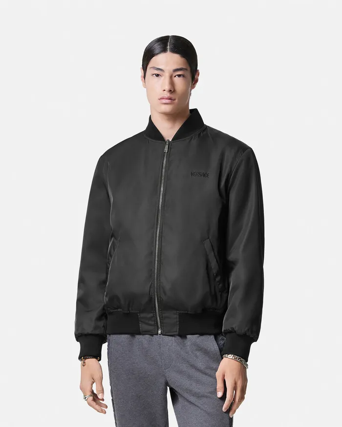 Versace Jackets and Coats Men Barocco Reversible Bomber Jacket Gray