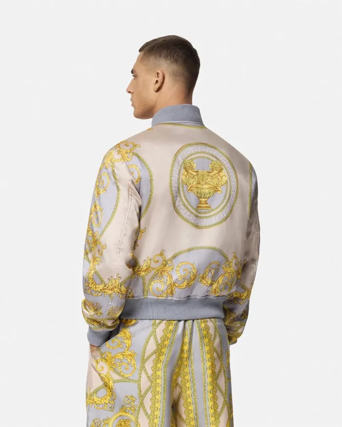 Versace Jackets and Coats Men La Coupe Des Dieux Bomber Jacket Grayprint