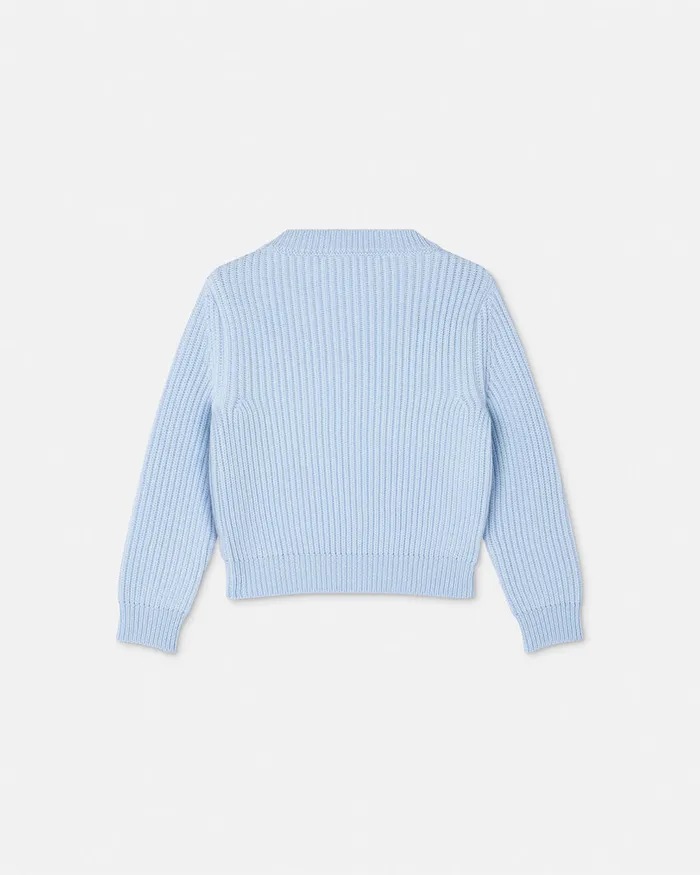 Versace Knitwear and Sweatshirts Kids 1978 ReEdition Logo Baby Sweater Light Blue