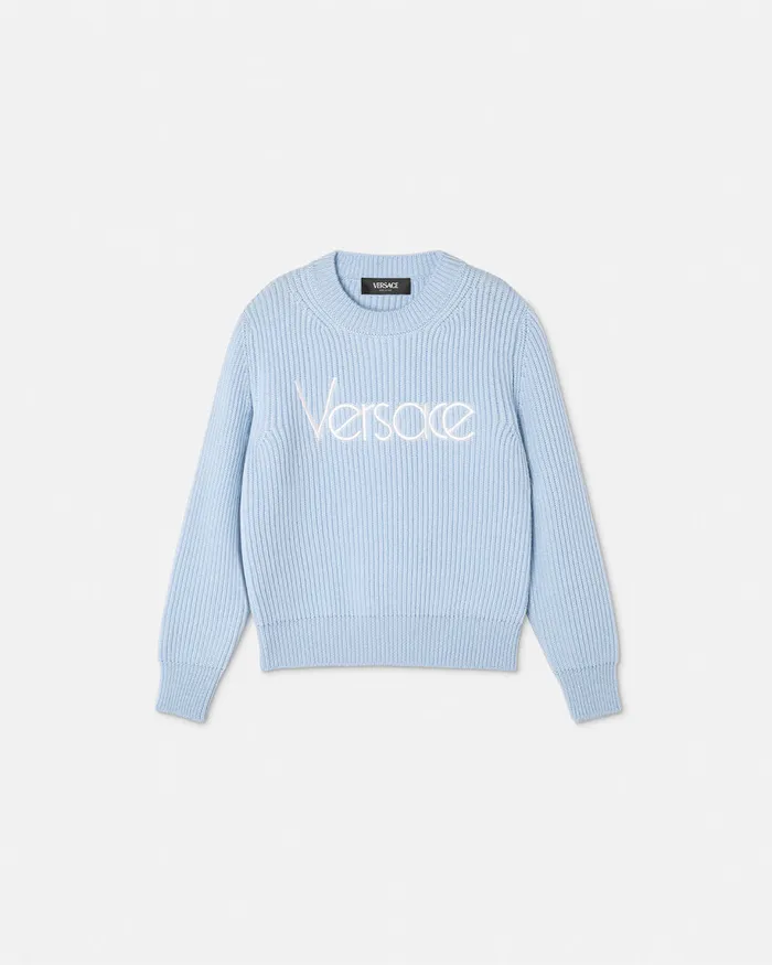 Versace Knitwear and Sweatshirts Kids 1978 ReEdition Logo Sweater Light Blue