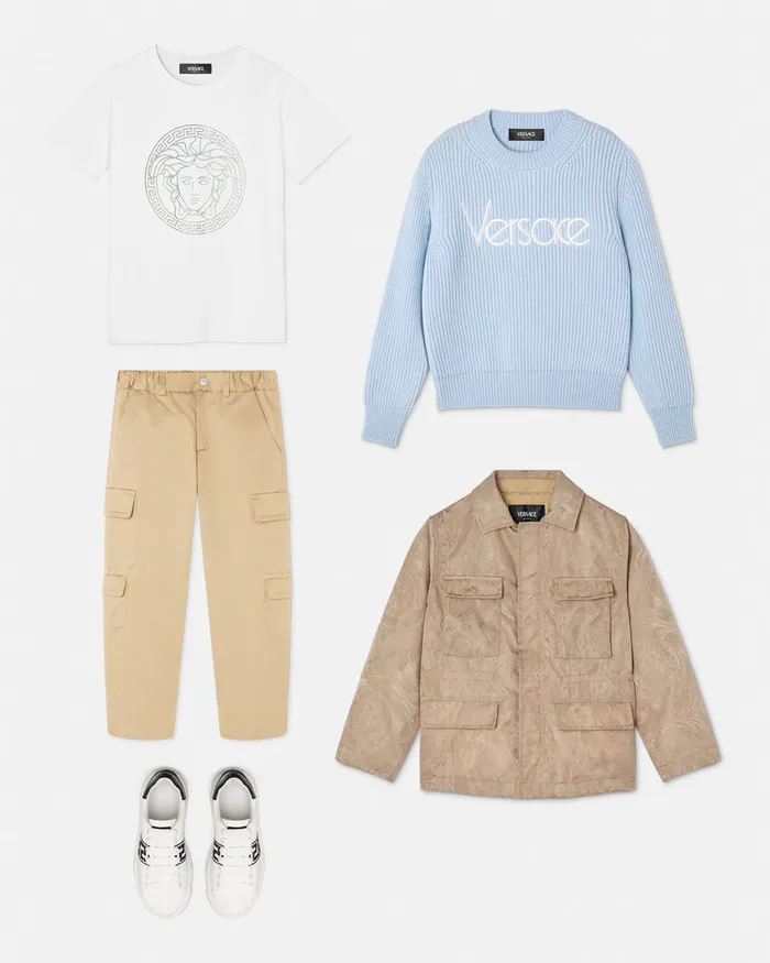 Versace Knitwear and Sweatshirts Kids 1978 ReEdition Logo Sweater Light Blue