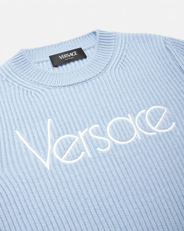 Versace Knitwear and Sweatshirts Kids 1978 ReEdition Logo Sweater Light Blue