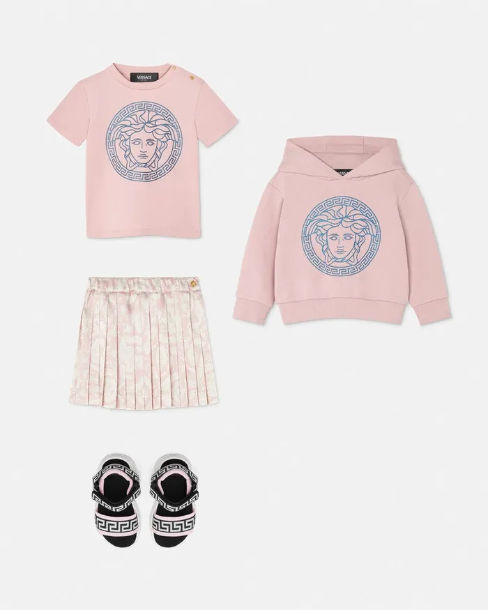 Versace Knitwear and Sweatshirts Kids Medusa Baby Hoodie Light Pink