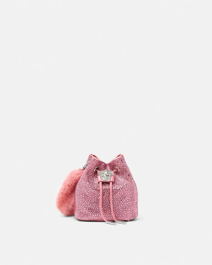 Versace La Medusa Women Crystal La Medusa Mini Bucket Bag Pink