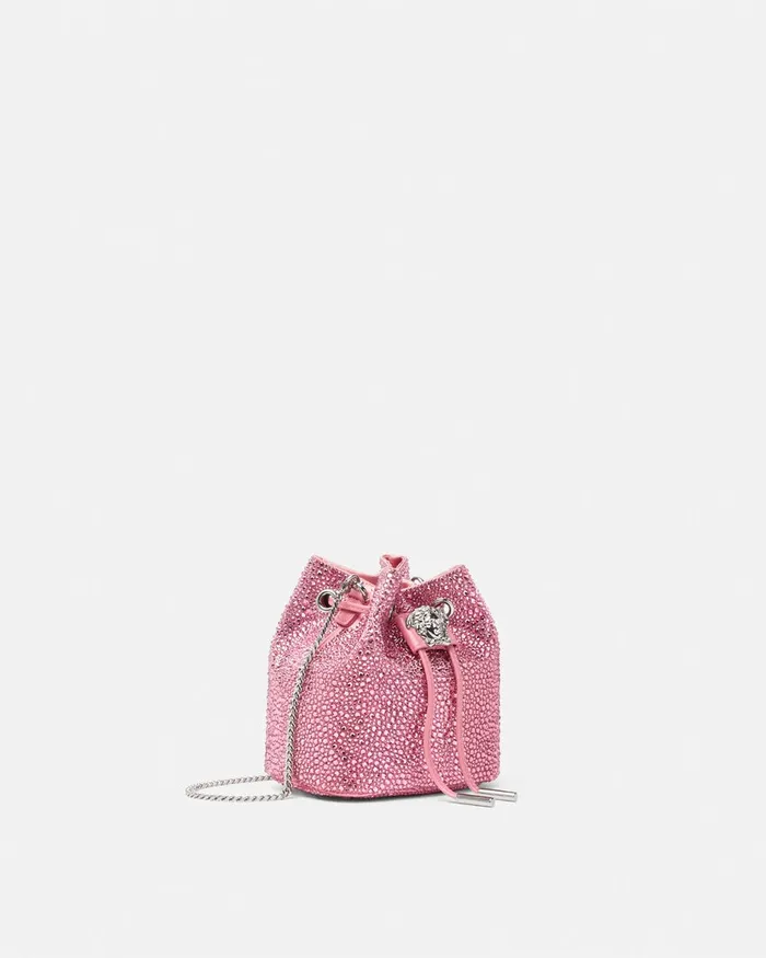 Versace La Medusa Women Crystal La Medusa Mini Bucket Bag Pink