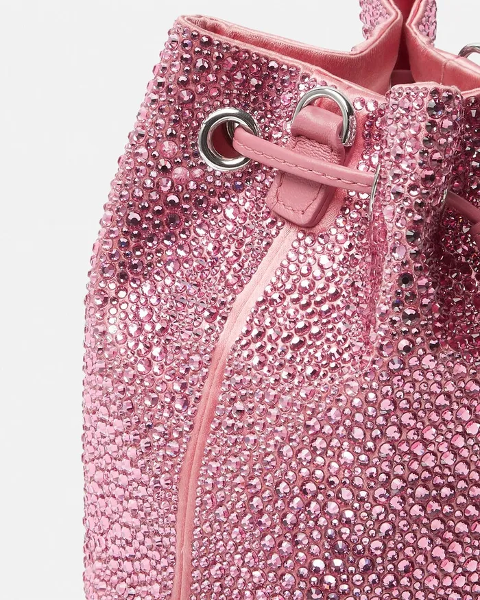 Versace La Medusa Women Crystal La Medusa Mini Bucket Bag Pink