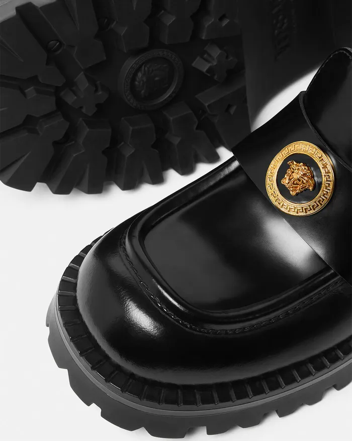 Versace Loafers and Flats Women Alia Platform Loafers 35 Mm Blackgold