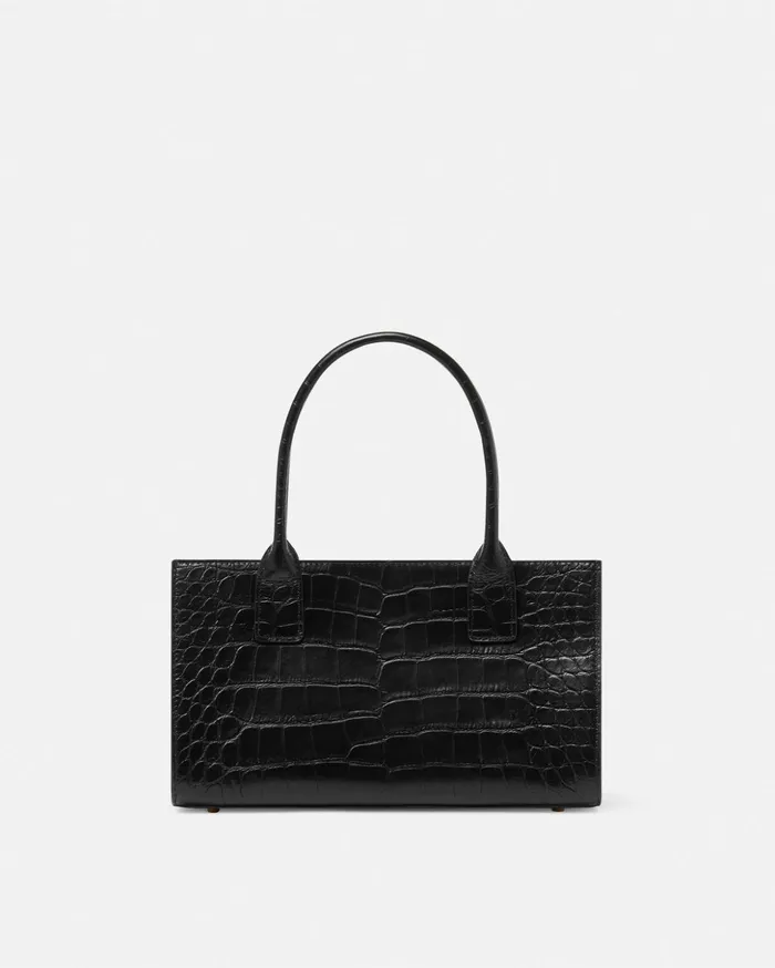 Versace Medusa 03995 Women CrocEffect Medusa 03995 Tote Bag Blackgold