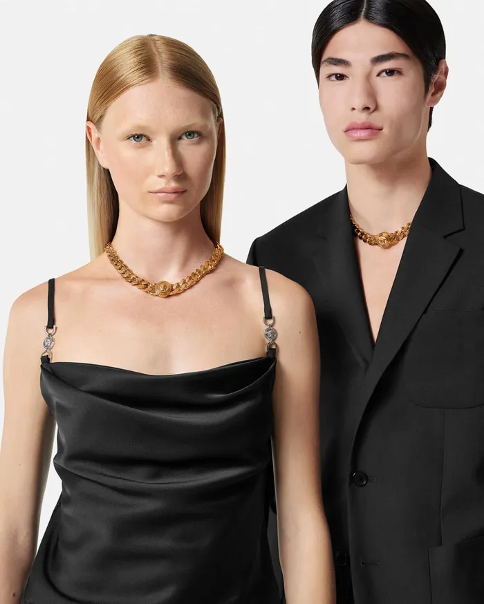 Versace Necklaces WomenMen Chain Medusa Necklace Gold