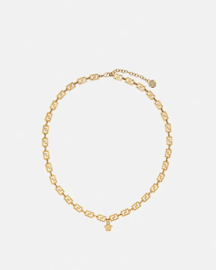 Versace Necklaces WomenMen Medusa Greca Necklace Light Gold