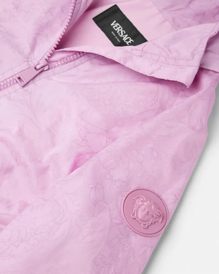 Versace Outerwear Kids Barocco Jacquard Parka Pink
