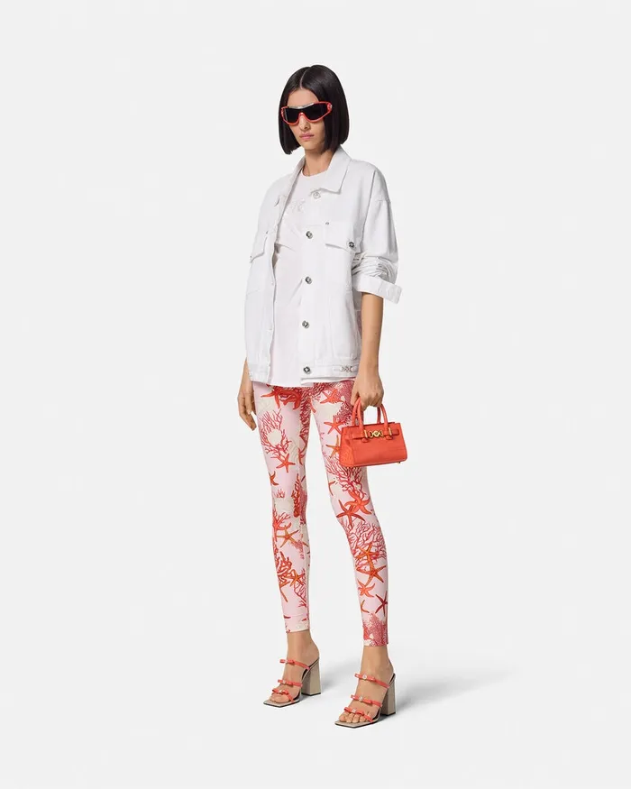 Versace Pants and Shorts Women Barocco Sea Leggings Pinkprint