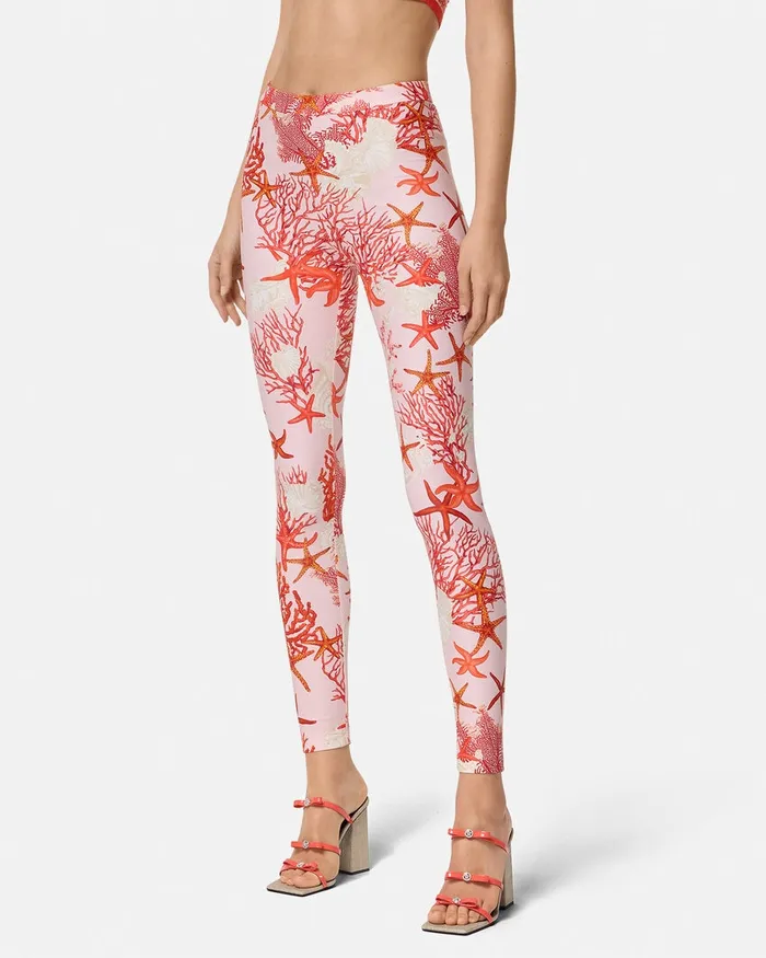 Versace Pants and Shorts Women Barocco Sea Leggings Pinkprint