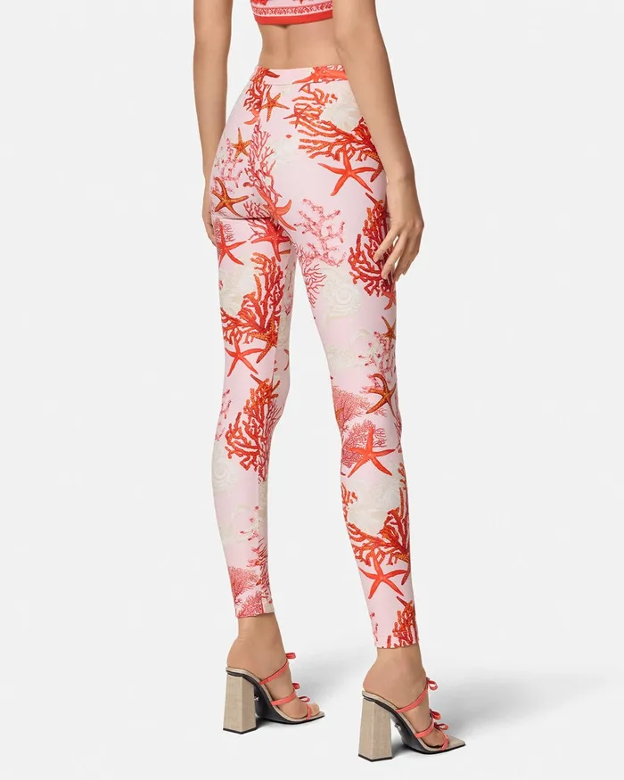 Versace Pants and Shorts Women Barocco Sea Leggings Pinkprint