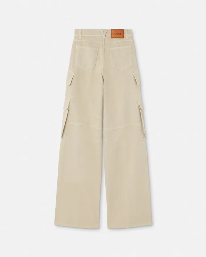 Versace Pants and Shorts Women Cargo Jeans Beige